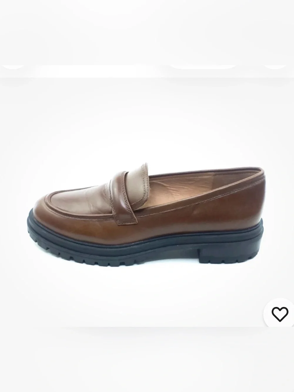 Madewell Bradley Chestnut Leather Lug Sole Slip-On Loafers